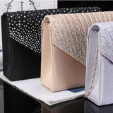Women  Evening Bridal Wallet Envelope Flash Diamond Clutch