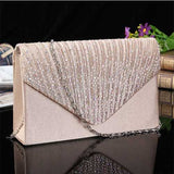 Women  Evening Bridal Wallet Envelope Flash Diamond Clutch