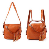 Women Retro Tassel Chain Shoulder Bags Casual Backpack Shoulder Bags