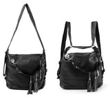 Women Retro Tassel Chain Shoulder Bags Casual Backpack Shoulder Bags
