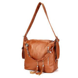 Women Retro Tassel Chain Shoulder Bags Casual Backpack Shoulder Bags