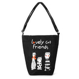 Women Vintage Canvas Cute Cat Handbag Shoulder Bag Messenge Bag