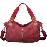Women Canvas Handbags Casual Shoulder Bags Contrast Color Crossbody Bags