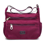 Multilayer Zipper-pockets Light Weight Shoulder Bag Waterproof Crossbody Bags Messenger Bags