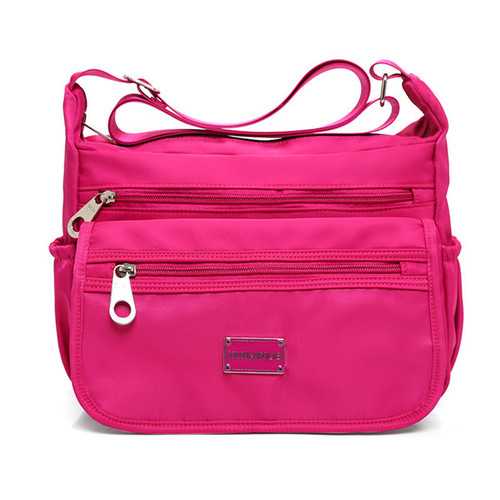 Multilayer Zipper-pockets Light Weight Shoulder Bag Waterproof Crossbody Bags Messenger Bags
