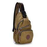 Women Men Canvas Sports Chest Bags Retro Shoulder Bags Outdoor Travel Bags