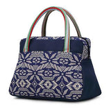 Women Canvas Flower Lunch Handbags Bohemia Style Tote Bags Shopping Bags