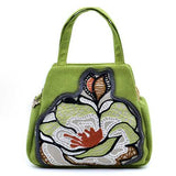 Women Vintage Canvas Handbag Ethnic Style Print Flower Tote