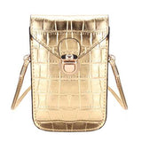 Women Crocodile Shoulder Bags Girls Mini Wallet Functional 6.5 Inch Phone Case For Iphone Xiaomi