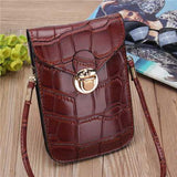 Women Crocodile Shoulder Bags Girls Mini Wallet Functional 6.5 Inch Phone Case For Iphone Xiaomi
