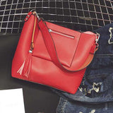 2 Pcs Women Tassel Luxury PU Leather Shoulder Bags Girls Autumn Winter Crossbody Bags