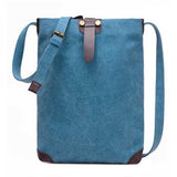 Women Men Retro Canvas Shoulder Bags Belt Crossbody Bags Simple Messenger Bags