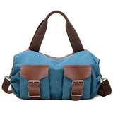 Front Pockets Retro Canvas Tote Handbags Casual Shoulder Bags Capacity Shopping Crossbody Bags