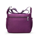 Women Nylon Multilayer Zipper Pockets Shoulder Bags Light Crossbody Bags Messenger Bags