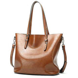 Women Oil Leather Tote Handbag Vintage Shoulder Bag