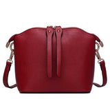 Women Vintage Shell shape Cowhide Casual Crossbody Bag