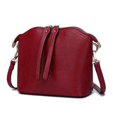 Women Vintage Shell shape Cowhide Casual Crossbody Bag