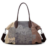 Vintage Large Capacity Women Canvas Casual Hobos Bag Ladies Crossbody Bags Ruched Solid Handbag