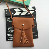 Tassel Portable PU Leather Phone Bag Shoulder Bags Crossbody Bags