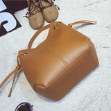 Two Piece Women PU Leather Tote Handbag Crossbody Bag