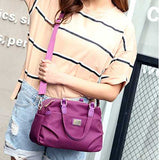 Women Nylon Light Water Resistance Tote Handbag