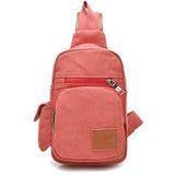 Women Retro Canvas Chest Bags Men Casual Shoulder Bags Crossbody Bags