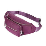 Women Nylon Waterproof Large Capacity Outdoor Sport  Waist Bag Crossbody Bag