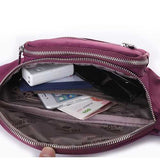 Women Nylon Waterproof Large Capacity Outdoor Sport  Waist Bag Crossbody Bag