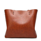 Women Oil Leather Tote Handbags Vintage Shoulder Bags