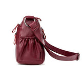 Ekphero Women Vintage PU Leather Shoulder Bags Front Pockets Crossbody Bags Messenger Bags