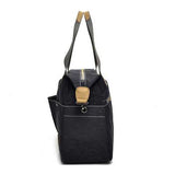 Women Vintage Nylon Tote Handbags Front Pockets Shoulder Bags Capacity Crossbody Bags