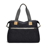 Women Vintage Nylon Tote Handbags Front Pockets Shoulder Bags Capacity Crossbody Bags