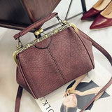 Women Vintage Hasp Bucket Bags PU Leather Shoulder Bag  Crossbody Bag