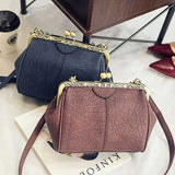 Women Vintage Hasp Bucket Bags PU Leather Shoulder Bag  Crossbody Bag
