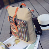 Women Canvas Multifunction Vintage Large Capacity  Shoulder Bag Crossboby Bag Backpack