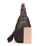 Men Women Genuine Leather Chest Bag Fashion Retro Casual Crossbody Bag with 3 Colors