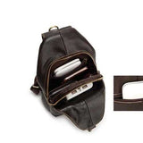 Men Women Genuine Leather Chest Bag Fashion Retro Casual Crossbody Bag with 3 Colors