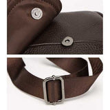 Men Women Genuine Leather Chest Bag Fashion Retro Casual Crossbody Bag with 3 Colors