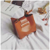 Women Bucket Chain Bag Brief PU Leather Shoulder Bag Phone Bag Crossbody Bag