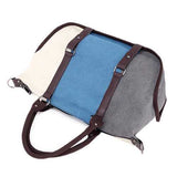 Women Quality Canvas Casual Color Block Large Capacity Handbag Shoulder Bag Crossbody Bag