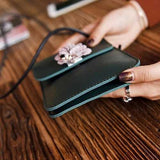 Women Quality PU Leather Retro Floral Mini Phone Bag Crossbody Bag