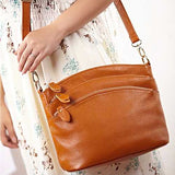 Women Genuine Leather Shoulder Bag Multi Pocket Travel Crossboby Bag