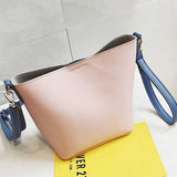 Women PU Leather Casual Daily Color Block Handbag Crossbody Bag