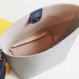 Women PU Leather Casual Daily Color Block Handbag Crossbody Bag