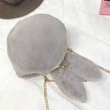 Cute Rabbit Plush Creative Shoulder Bag Phone Bag Chain Shell Crossbody Bags
