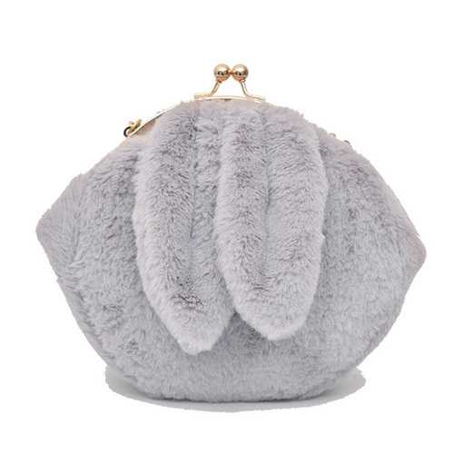 Cute Rabbit Plush Creative Shoulder Bag Phone Bag Chain Shell Crossbody Bags
