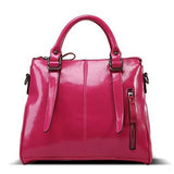 Women Quality Oil Wax Leather Elegant Handbag Shoulder Bag Crossbody Bag