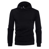Men's Casual Pure Color Warm Hoodies Fashion Regular Fit Sports Sweatshirt Tops