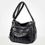 Women Vintage PU Leather Crossbody Bag Multi-pockets Shoulder Bag