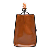 Women Fashion PU Oil Wax Handbag Large Capacity Casual Shoulder Bag